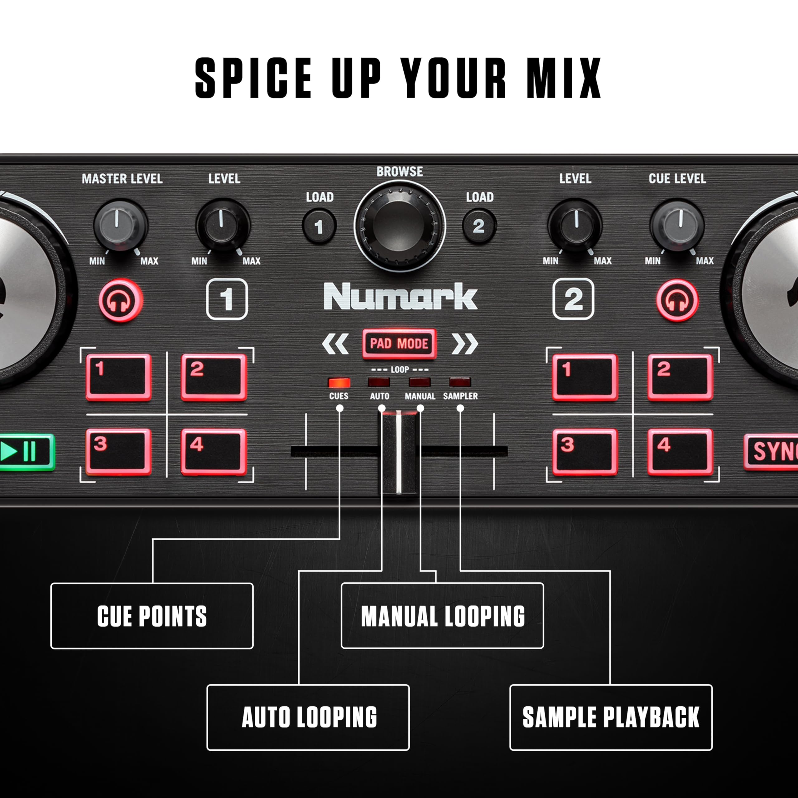 Numark DJ2GO2 Touch | Compact 2 Deck USB DJ Controller For Serato